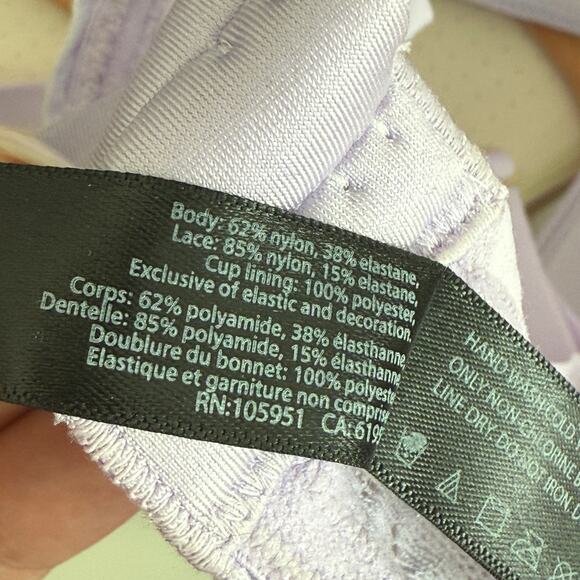 Natori Womens Bra Size 32DDD Purple Lace T-Shirt Contour Lightly Lined Underwire - Picture 4 of 4